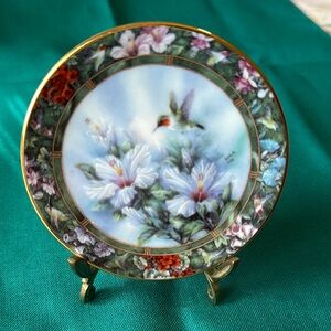 Lena Liu The Ruby Throated Hummingbird Mini-Plate Collection Edition 1994